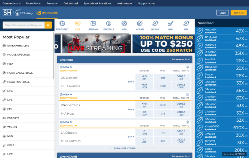 The Sugar House live interface.